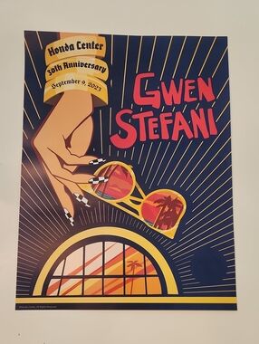Gwen Stefani Honda Center 30th Anniversary Concert Poster September 9 2023
